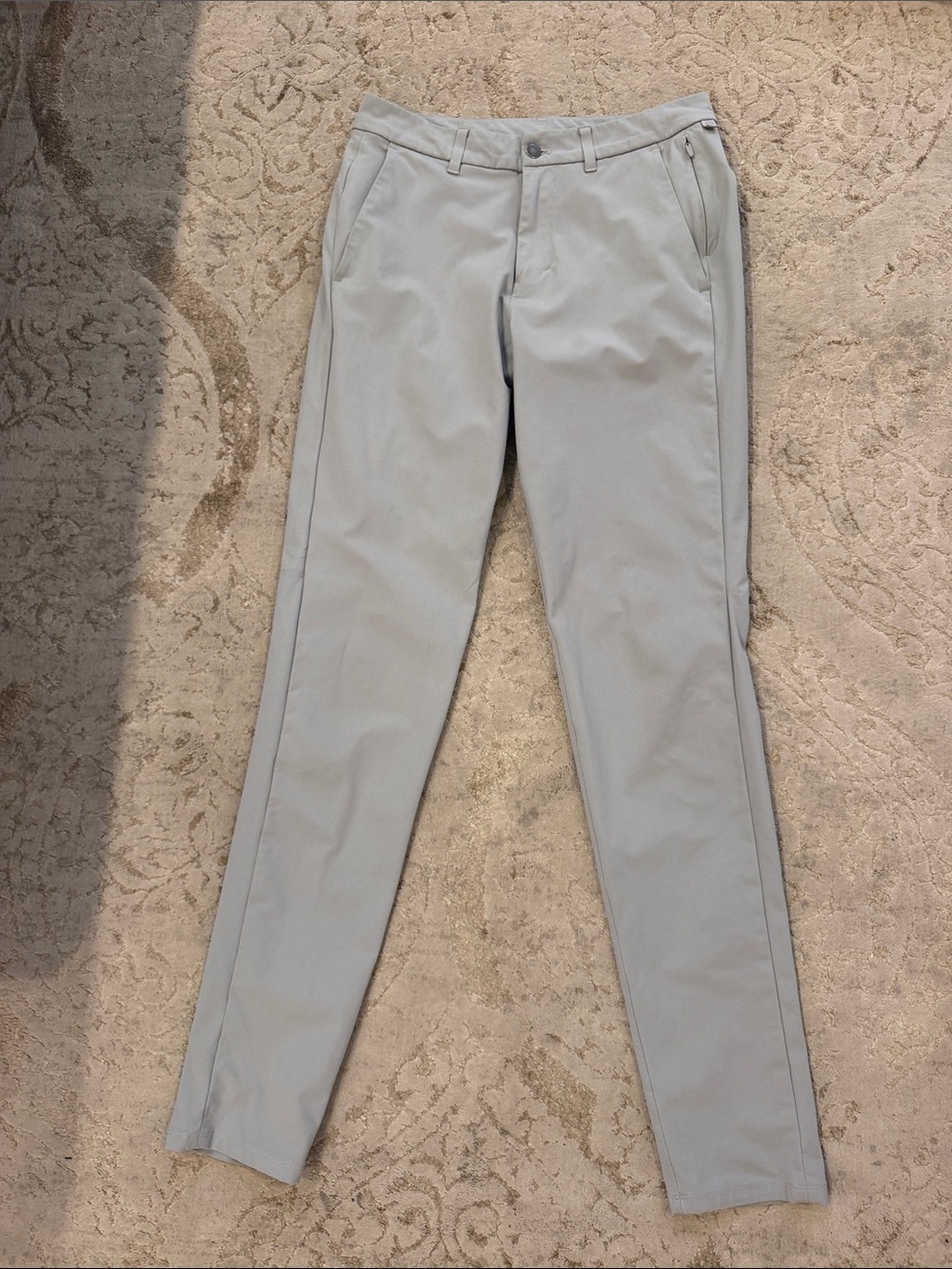 lululemon athletica Men's Light Gray Chino-Style Performance Pants 36” inseam